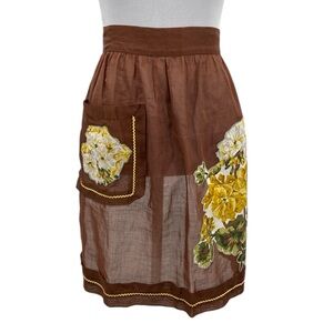 Vintage Apron Women’s Ones Size Brown Pocket Floral Grandma Core House-maker